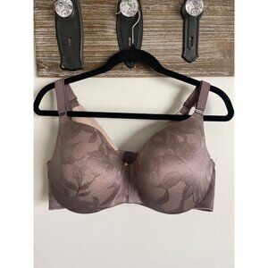 CACIQUE Lined Full Coverage Underwire Bra 40DDD Floral Jacquard Design